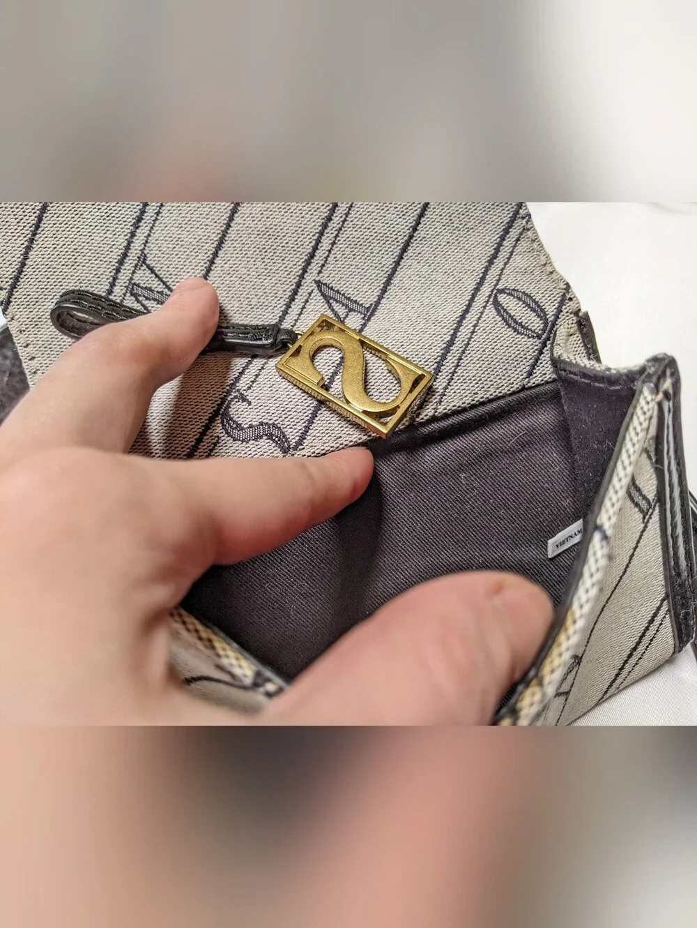 Luxury Sandro Paris Belt Wallet Bag OZ cow leather Belt Textile Gray Black Gold